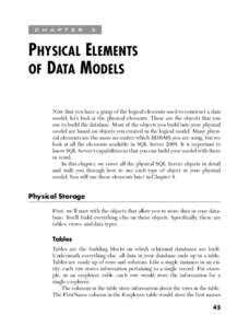 C H A P T E R  3 PHYSICAL ELEMENTS OF DATA MODELS