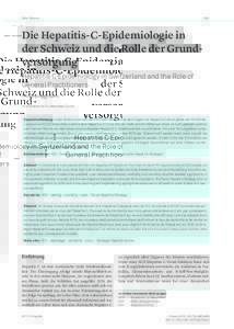 Mini-Review885  http://econtent.hogrefe.com/doi/pdf8157/a002424 - Monday, August 08, 2016 3:36:16 AM - ARUD Zürich IP Address:Die Hepatitis-C-Epidemiologie in der Schweiz und die Rolle der