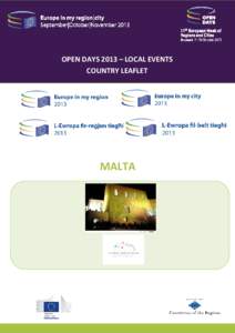OPEN DAYS 2013 – LOCAL EVENTS COUNTRY LEAFLET MALTA  INDEX