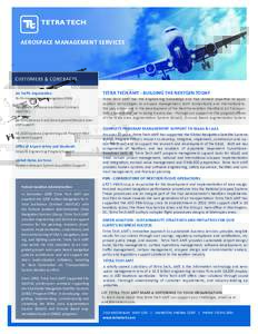 AEROSPACE MANAGEMENT SERVICES  CUSTOMERS & CONTRACTS Air Traffic Organization Performance Based Navigation (PBN) Navigation Technical Assistance Contract
