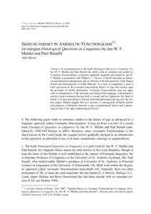 Signum-theory in Axiomatic Functionalism