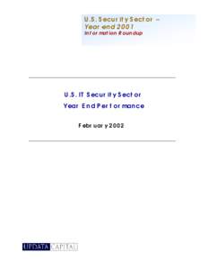 U.S. Security Sector – Year-end 2001 Information Roundup U.S. IT Security Sector Year End Performance