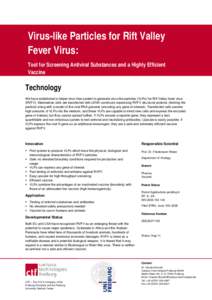 Virus-like Particles for Rift Valley Fever Virus: Tool for Screening Antiviral Substances and a Highly Efficient Vaccine  Technology