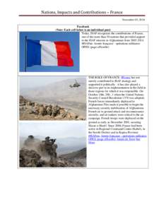 Nations, Impacts and Contributions – France  November 05, 2014 Facebook (Note: Each cell below is an individual post)