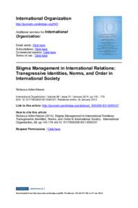 International  Organization http://journals.cambridge.org/INO Additional  services  for  International Organization: Email  alerts:  Click  here