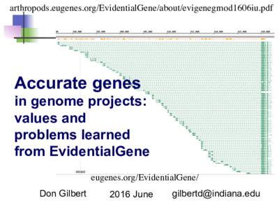 arthropods.eugenes.org/EvidentialGene/about/evigenegmod1606iu.pdf Accurate genes in genome projects: values and
