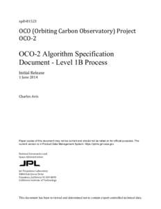    xpD-­‐81523	
      OCO	
  (Orbiting	
  Carbon	
  Observatory)	
  Project	
  