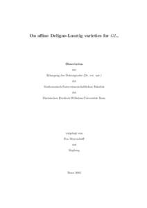 On affine Deligne-Lusztig varieties for GLn  Dissertation zur Erlangung des Doktorgrades (Dr. rer. nat.) der