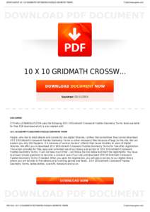 BOOKS ABOUT 10 X 10 GRIDMATH CROSSWORD PUZZLES GEOMETRY TERMS  Cityhalllosangeles.com 10 X 10 GRIDMATH CROSSW...
