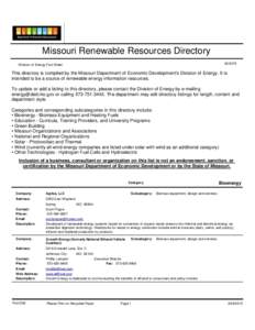 Renewable Resources Directory