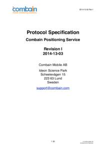 TRev I Protocol Specification Combain Positioning Service   