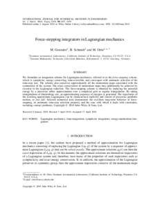 Forcestepping integrators in Lagrangian mechanics