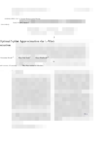 EUROGRAPHICSO. Sorkine-Hornung and M. Wimmer (Guest Editors) Volume), Number 2  Optimal Spline Approximation via 0-Minimization