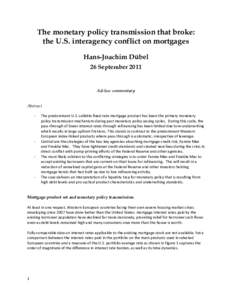 Microsoft Word - Duebel US Monetary Policy Transmission  Mortgage Standards