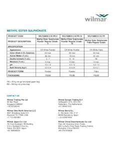 METHYL ESTER SULPHONATE PRODUCT CODE WILFAMES C16 PR-5  WILFAMES C16 PR-10