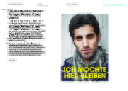 Refugee Protest Camp Vienna  Kampagne Ouf of home, Promotion  Für das Recht zu bleiben: