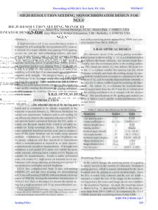 Proceedings of FEL2013, New York, NY, USA  WEPSO17 HIGH-RESOLUTION SEEDING MONOCHROMATOR DESIGN FOR NGLS∗