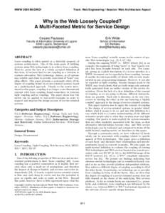 Why is the Web Loosely Coupled? A Multi-Faceted Metric for Service Design