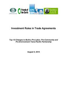             Investment Rules in Trade Agreements