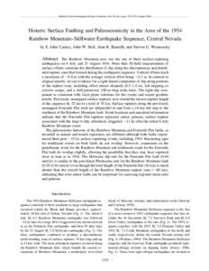 Bulletin of the Seismological Society of America, Vol. 94, No. 4, pp. 1255–1275, AugustHistoric Surface Faulting and Paleoseismicity in the Area of the 1954 Rainbow Mountain–Stillwater Earthquake Sequence, Cen