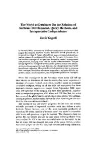 The World as Database: On the Relation of Software Development, Query Methods, and Interpretative Independence
