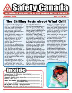 JANUARY[removed]VOL. XLXIII No. 1 The Chilling Facts about Wind Chill In Canada, over 80 people die each