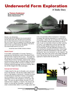 Underworld Form Exploration A Studio Diary by Tamara Suderman Boston Architectural College Boston, Massachusetts
