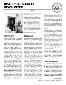 HISTORICAL SOCIETY NEWSLETTER Newsletter April[removed]Page 1