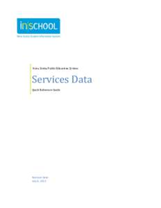 Nova Scotia Public Education System  Services Data Quick Reference Guide  Revision Date:
