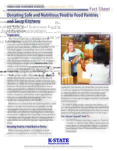 family and consumer sciences annual lesson series » 2018  Fact Sheet Donating Safe and Nutritious Food to Food Pantries and Soup Kitchens Londa Nwadike, Ph.D.