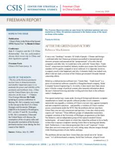 Freeman Chair in China Studies June/JulyFREEMAN REPORT