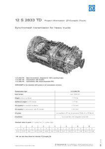 12 S 2833 TD  Project information ZF-Ecosplit (Truck)