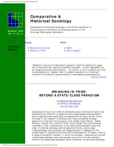 Comparative & Historical Sociology Newsletter Summer 1999