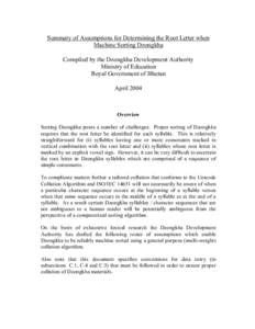 Microsoft Word - Summary of Assumptions in Sorting Dzongkha_rev1.doc