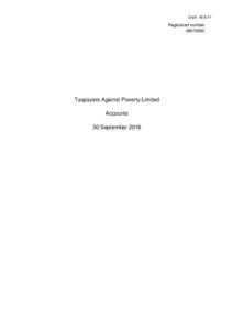 DraftRegistered numberTaxpayers Against Poverty Limited