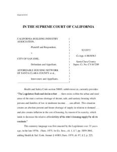 FiledIN THE SUPREME COURT OF CALIFORNIA CALIFORNIA BUILDING INDUSTRY ASSOCIATION,