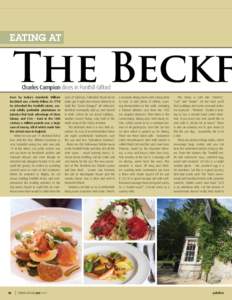 EATING AT  The Beckf Charles Campion dines in Fonthill Gifford  Even by today’s standards William