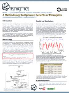 Project 2.1 Cost-Benefit Framework: Secondary Benefits and Ancillary Services  A Methodology to Optimize Benefits of Microgrids MIKE QUASHIE AND GEZA JOOS (MCGILL UNIVERSITY)  Introduction
