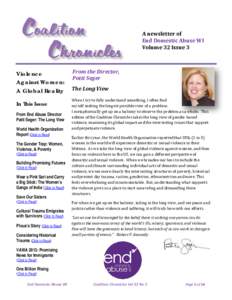 A newsletter of End Domestic Abuse WI Volume 32 Issue 3 Violence Against Women: