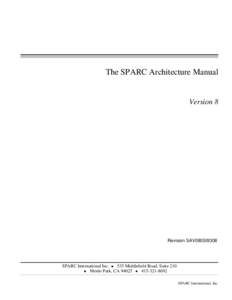 The SPARC Architecture Manual Version 8  Revision SAV080SI9308