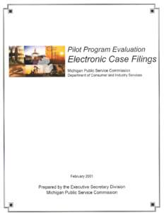 pi/o t Program Evaluation  Electronic Case Filings Michigan Public Service Commission Department of Consumer and Industry Services