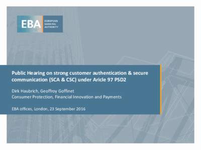 The EBA and its mandate on  consumer protection and financial innovation