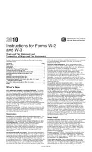 2010 Instruction W-2 & W-3