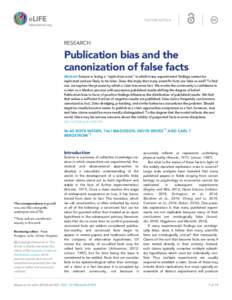 FEATURE ARTICLE  RESEARCH Publication bias and the canonization of false facts