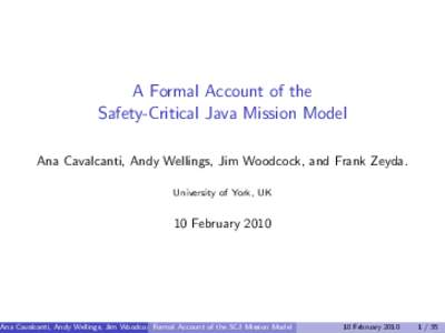 A Formal Account of the Safety-Critical Java Mission Model