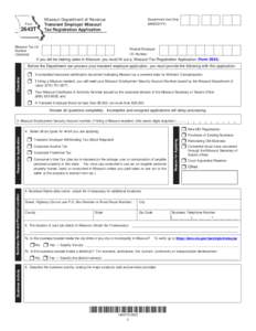 2643T Transient Employer Missouri Tax Registration Application