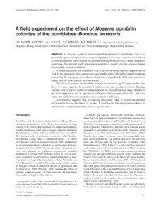 A field experiment on the effect of Nosema bombi in colonies of the bumblebee Bombus terrestris