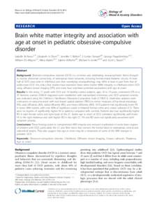 Brain white matter integrity and association with age at onset in pediatric obsessive-compulsive disorder