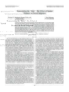 Journal of Personality and Social Psychology 2006, Vol. 91, No. 5, 845– 856 Copyright 2006 by the American Psychological Association/$12.00 DOI: 
