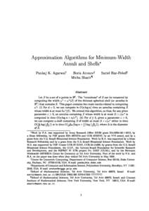 Approximation Algorithms for Minimum-Width Annuli and Shells Pankaj K. Agarwal y